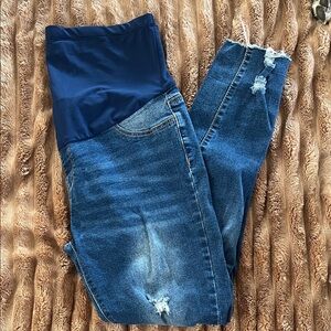 Stylish Blue Maternity Jeans